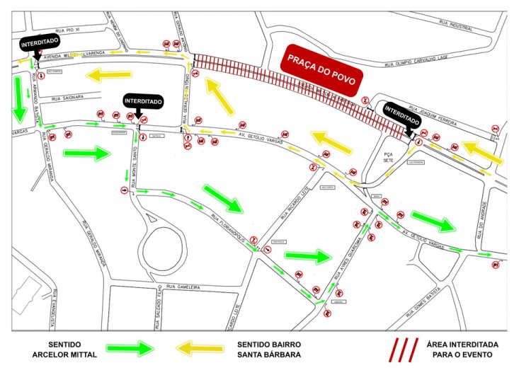 Alterações no trânsito para evento de Natal na Praça do Povo, em João Monlevade
